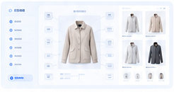 服装研发产品概念图，保留原设计中的款式与系统内容